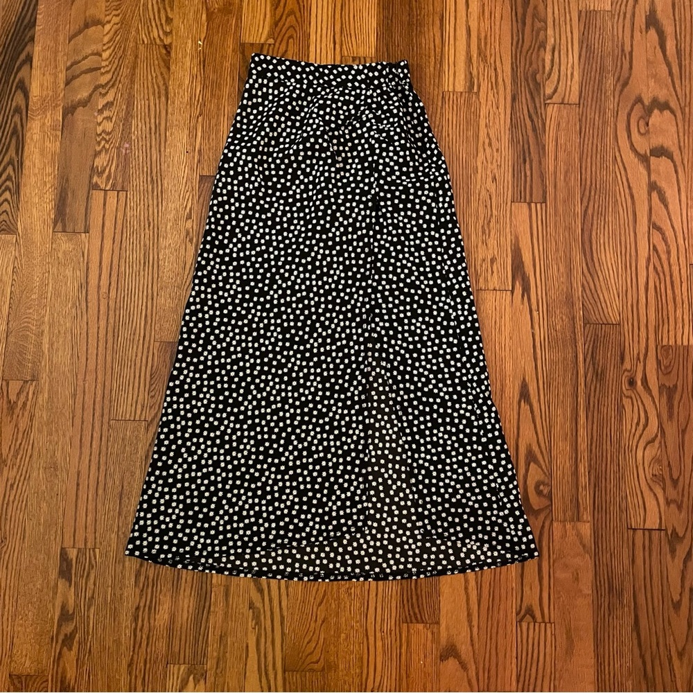 Floral Black Maxi Skirt